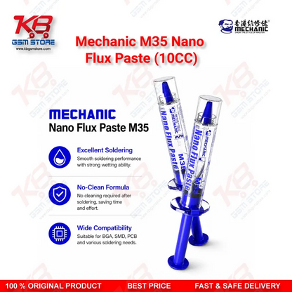 Mechanic M35 Nano Flux Paste 10CC – No-Clean Soldering Flux for Mobile PCB & BGA Repair