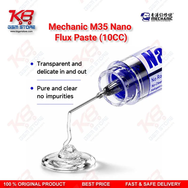 Mechanic M35 Nano Flux Paste 10CC – No-Clean Soldering Flux for Mobile PCB & BGA Repair