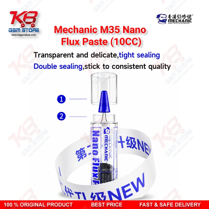 Mechanic M35 Nano Flux Paste 10CC – No-Clean Soldering Flux for Mobile PCB & BGA Repair