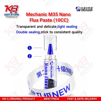 Mechanic M35 Nano Flux Paste 10CC – No-Clean Soldering Flux for Mobile PCB & BGA Repair