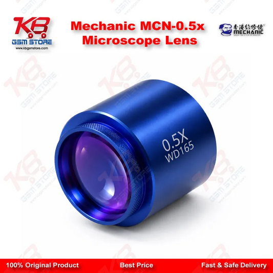 MECHANIC MCN-0.5X Auxiliary Objective Lens – 48mm Barlow Reducer for Stereo Microscopes