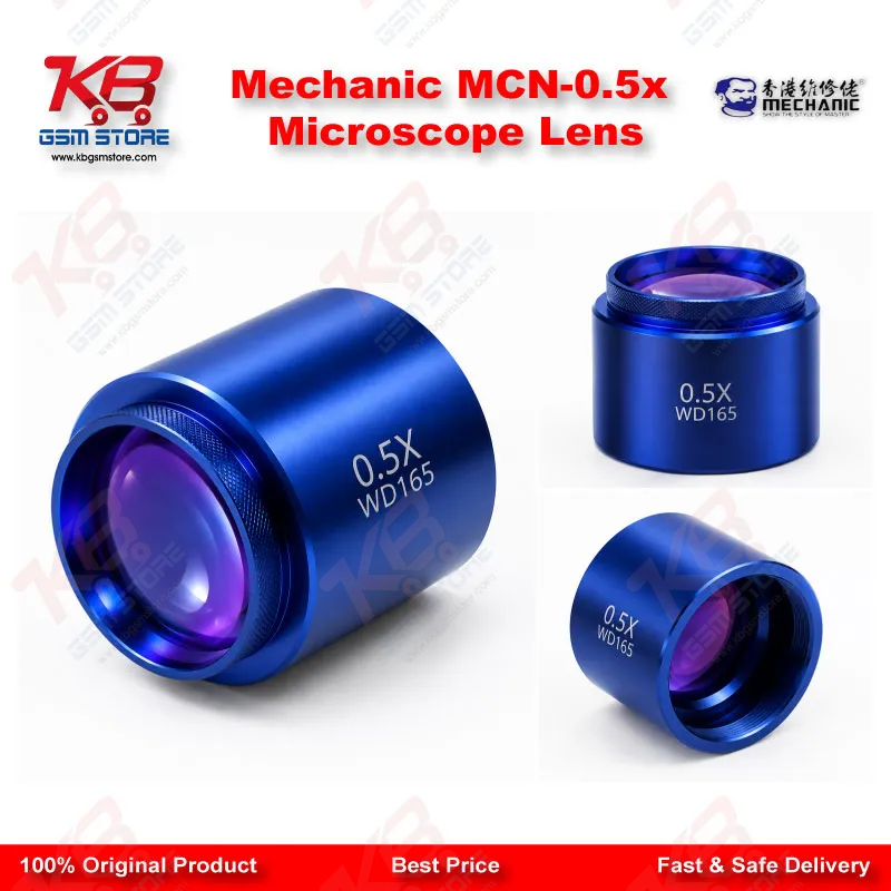 MECHANIC MCN-0.5X Auxiliary Objective Lens – 48mm Barlow Reducer for Stereo Microscopes