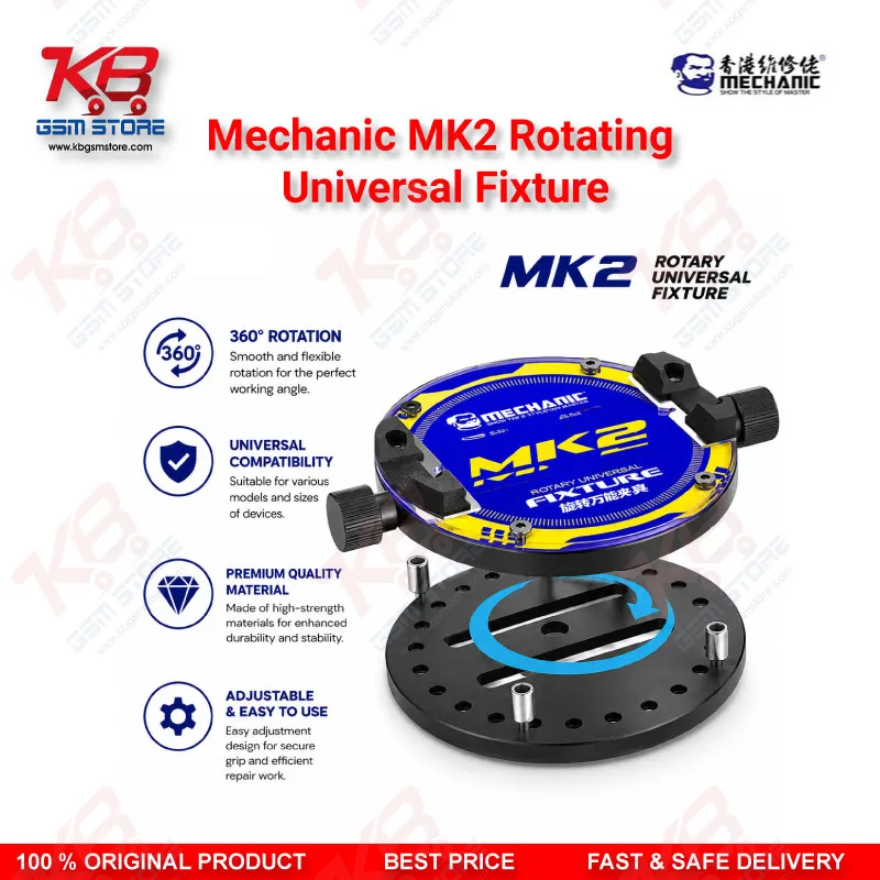 Mechanic MK2 Rotating Universal Fixture – 360° PCB Holder for Mobile Motherboard Repair