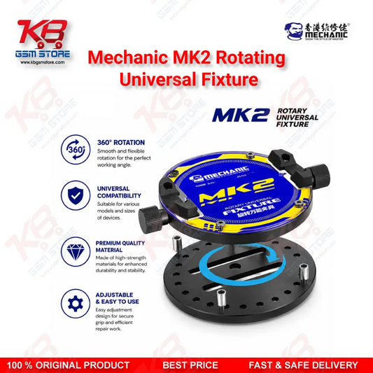 Mechanic MK2 Rotating Universal Fixture – 360° PCB Holder for Mobile Motherboard Repair