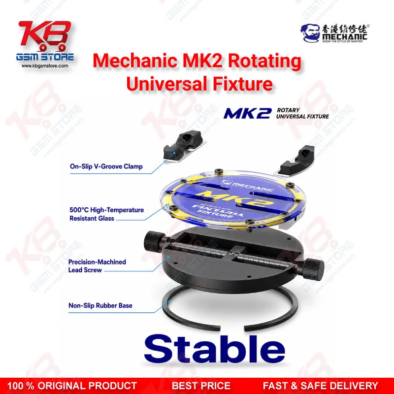 Mechanic MK2 Rotating Universal Fixture – 360° PCB Holder for Mobile Motherboard Repair