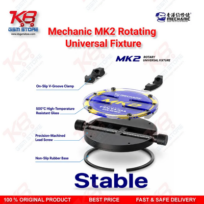 Mechanic MK2 Rotating Universal Fixture – 360° PCB Holder for Mobile Motherboard Repair