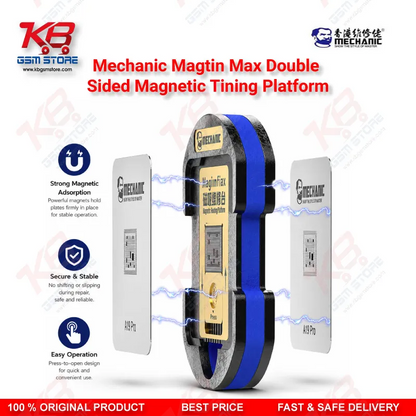 Mechanic MagTin Max Dual-Sided Magnetic BGA Reballing Platform – 75 Stencil Set for iPhone, Samsung, Huawei, Qualcomm & MediaTek