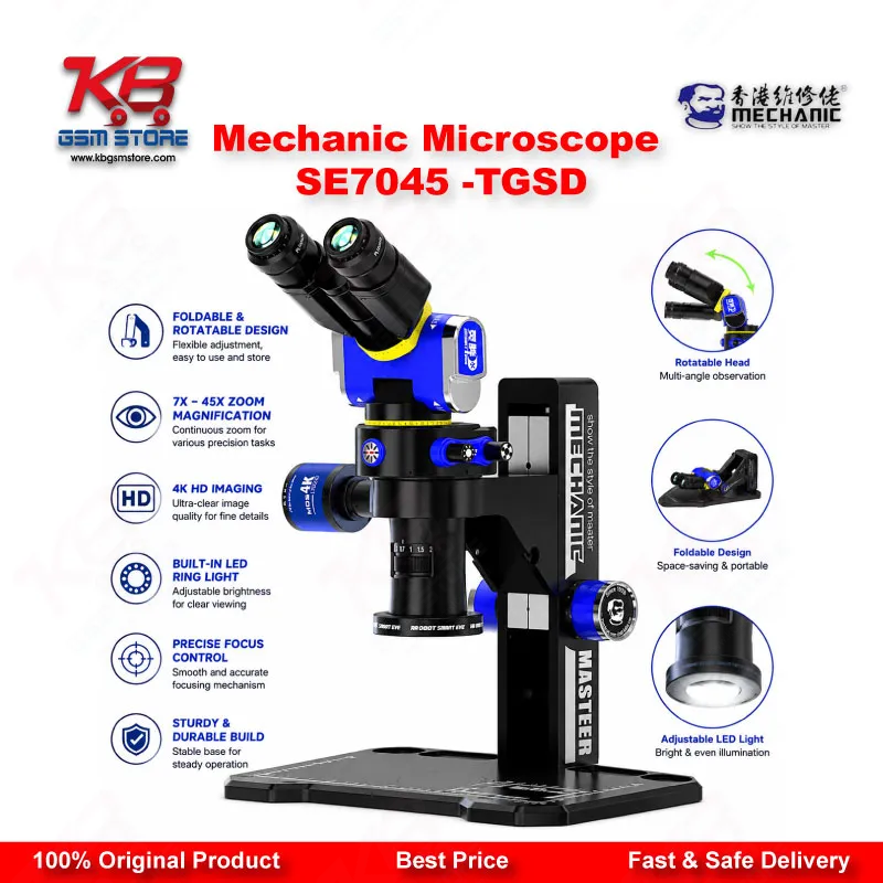 Mechanic SE7045-TGSD Robot Smart Eye Trinocular Microscope for PCB & Mobile Repair