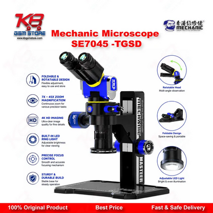 Mechanic SE7045-TGSD Robot Smart Eye Trinocular Microscope for PCB & Mobile Repair