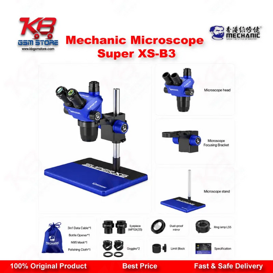Mechanic Super XS-B3 Trinocular Stereo Microscope for Mobile PCB Repair