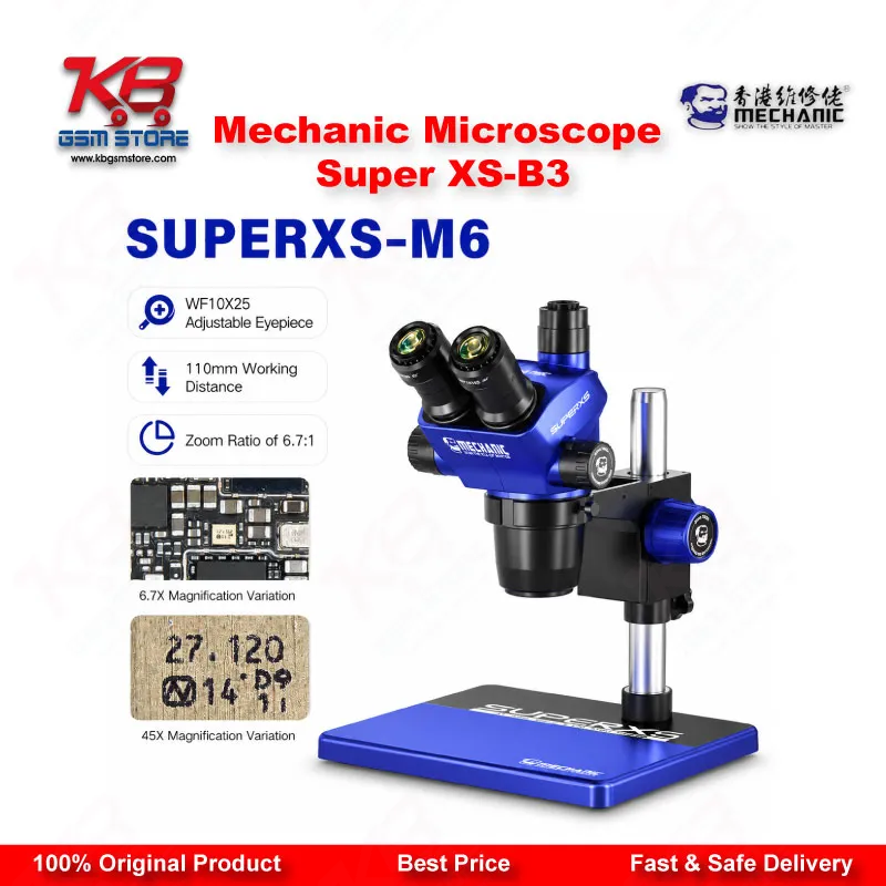 Mechanic Super XS-B3 Trinocular Stereo Microscope for Mobile PCB Repair