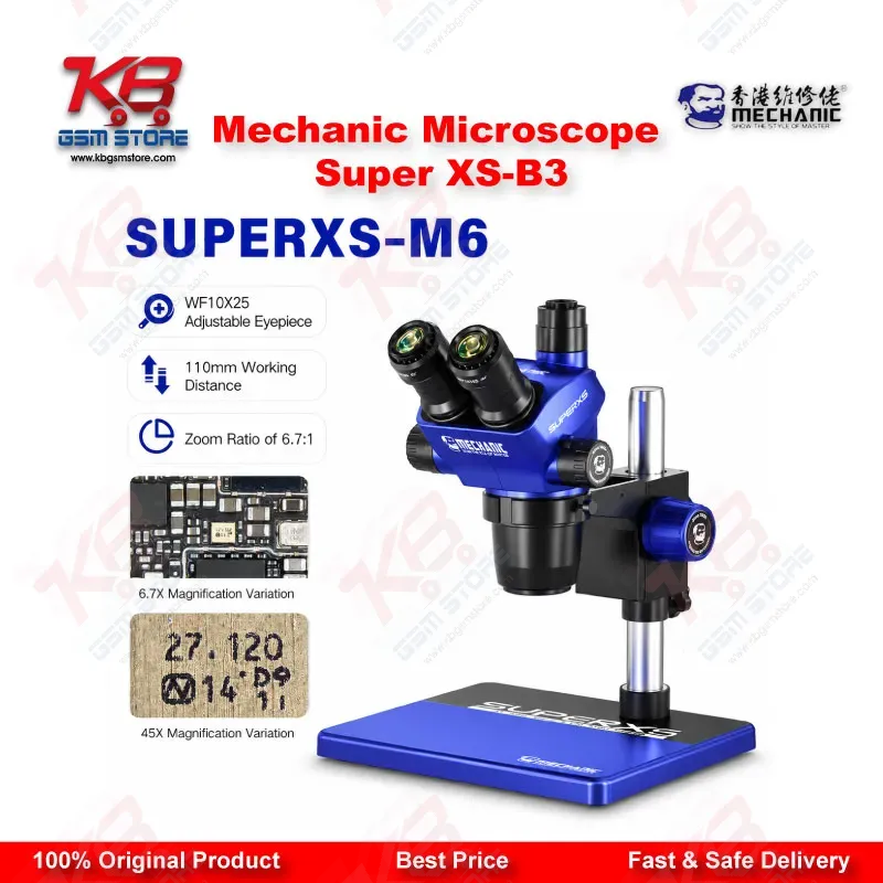 Mechanic Super XS-B3 Trinocular Stereo Microscope for Mobile PCB Repair