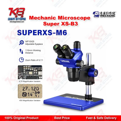 Mechanic Super XS-B3 Trinocular Stereo Microscope for Mobile PCB Repair