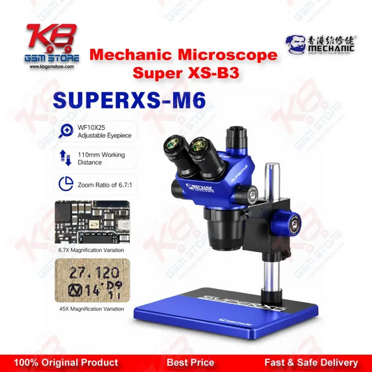 Mechanic Super XS-B3 Trinocular Stereo Microscope for Mobile PCB Repair