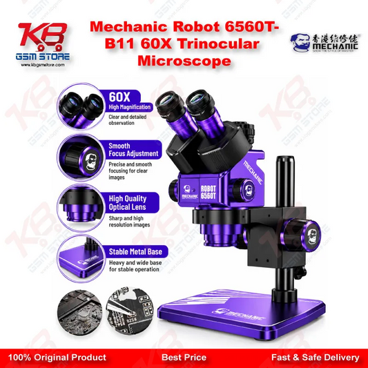 Mechanic Robot 6560T-B11 60X Trinocular Microscope