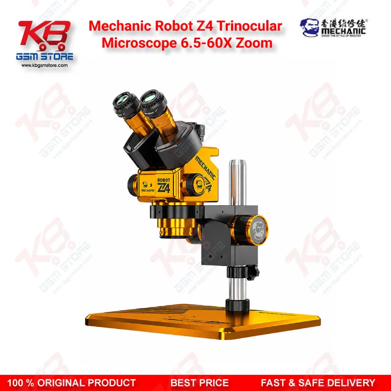 Mechanic Robot Z4 Trinocular Microscope 6.5-60X Zoom