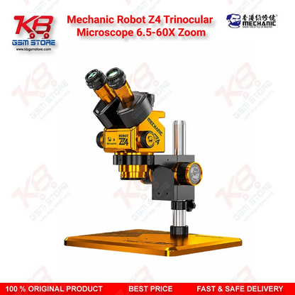 Mechanic Robot Z4 Trinocular Microscope 6.5-60X Zoom