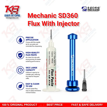 Mechanic SD360 MAX No Clean Flux With Injector – Transparent Low Smoke Solder Flux for Mobile Repair