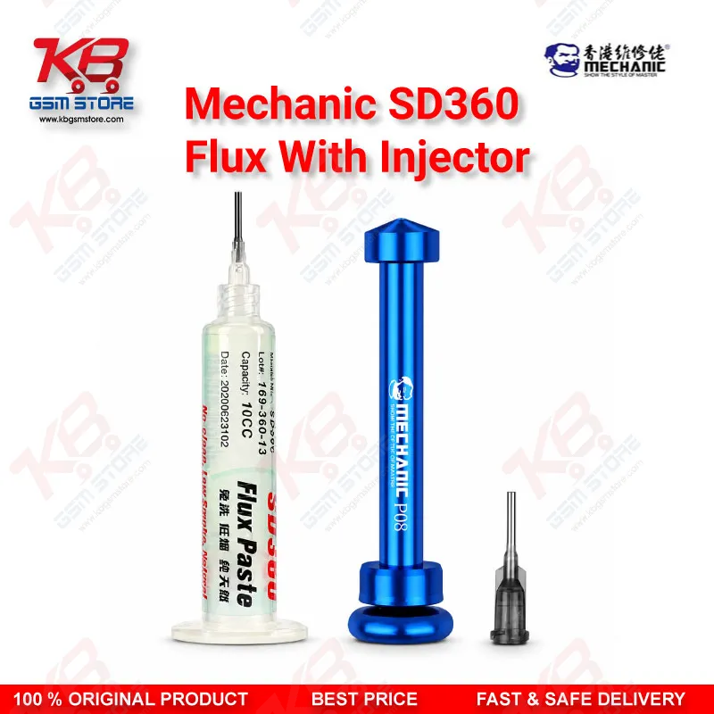 Mechanic SD360 MAX No Clean Flux With Injector – Transparent Low Smoke Solder Flux for Mobile Repair