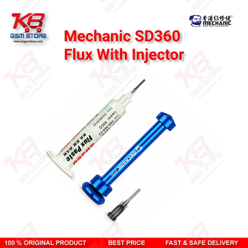 Mechanic SD360 MAX No Clean Flux With Injector – Transparent Low Smoke Solder Flux for Mobile Repair