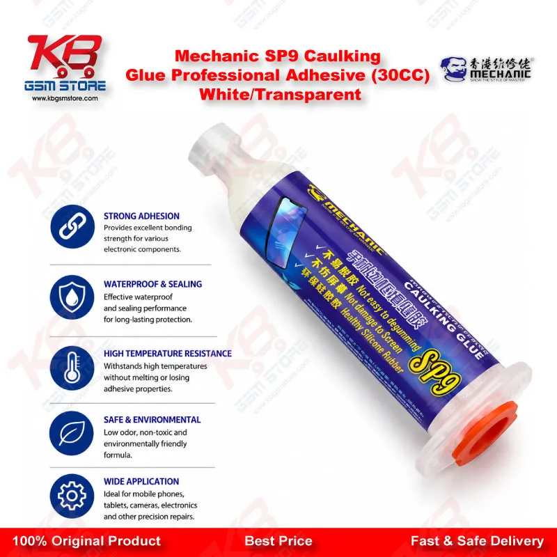 Mechanic SP9 Caulking Glue Professional Adhesive (30CC) WhiteTransparent