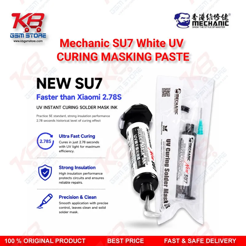 Mechanic SU7 White UV Curing Masking Paste – Solder Mask Ink 10ml