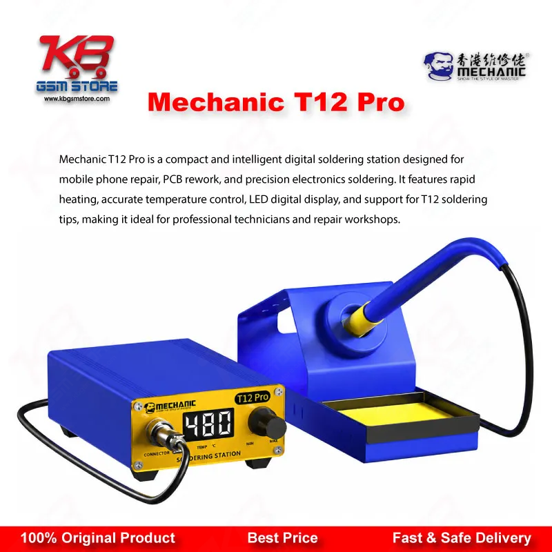 Mechanic T12 Pro 72W Anti-Static Digital Soldering Station for Mobile PCB Repair
