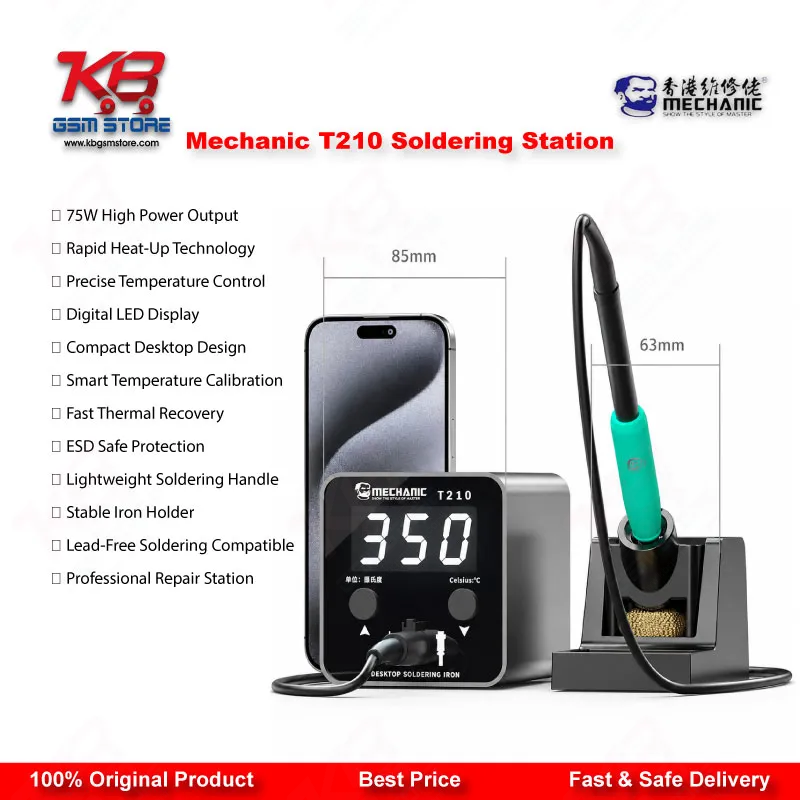 Mechanic T210 SE Digital Soldering Station 50W – C210 Tips Rework Tool