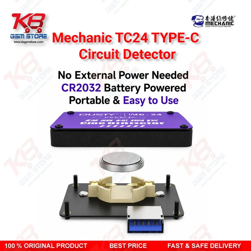 MECHANIC TC-24 Type-C Data Cable Circuit Continuity Tester – 24 Pin Fault Detector