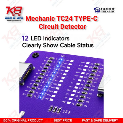 MECHANIC TC-24 Type-C Data Cable Circuit Continuity Tester – 24 Pin Fault Detector