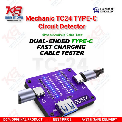 MECHANIC TC-24 Type-C Data Cable Circuit Continuity Tester – 24 Pin Fault Detector