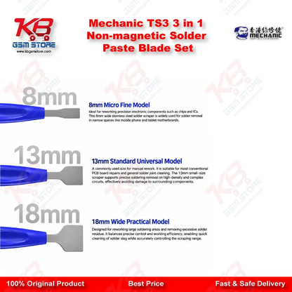 Mechanic TS3 3 in 1 Non-magnetic Solder Paste Blade Set PK