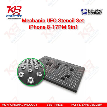 Mechanic UFO 9in1 BGA Reballing Stencil Set for iPhone 8 to 17 Pro Max