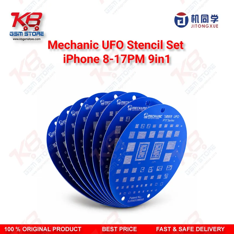 Mechanic UFO 9in1 BGA Reballing Stencil Set for iPhone 8 to 17 Pro Max
