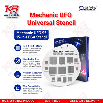 Mechanic UFO Universal BGA Reballing Stencil – Multi-Pitch Chip Repair Template