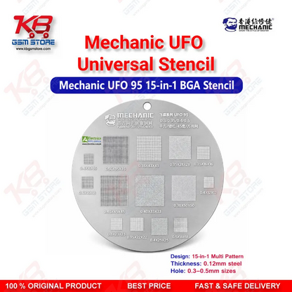 Mechanic UFO Universal BGA Reballing Stencil – Multi-Pitch Chip Repair Template