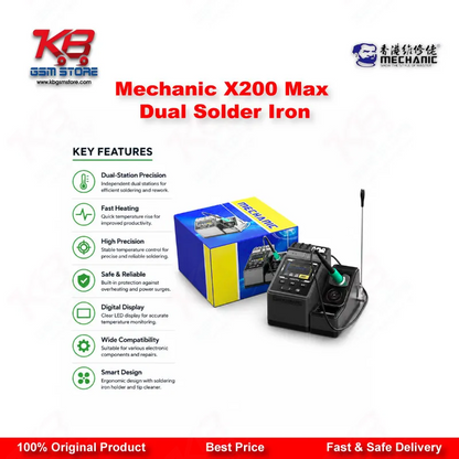 Mechanic X200 Max Dual Solder Iron – Dual-Station PWM Soldering Station