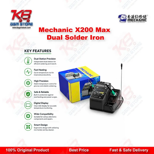 Mechanic X200 Max Dual Solder Iron – Dual-Station PWM Soldering Station