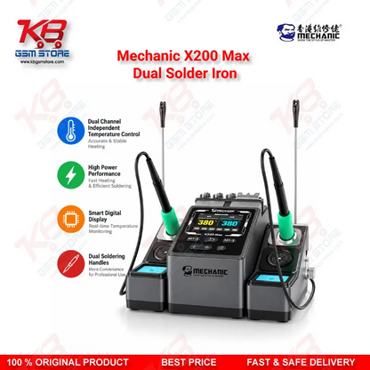 Mechanic X200 Max Dual Solder Iron – Dual-Station PWM Soldering Station