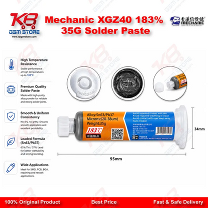 Mechanic XGZ40 183% 35G Solder Paste