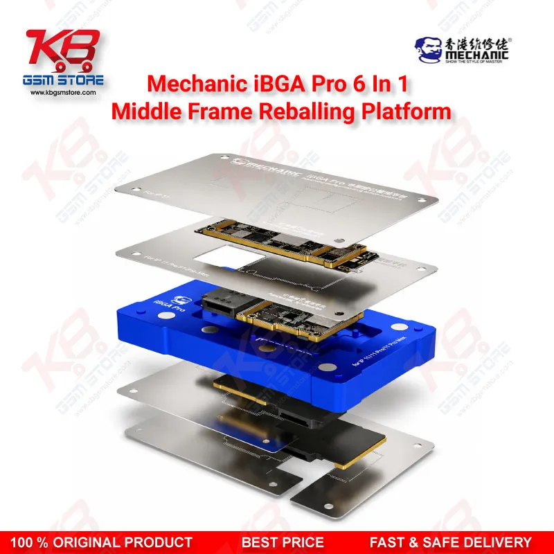 MECHANIC iBGA Max 6 in 1 Middle Frame Reballing Platform – iPhone X to 11 Pro Max