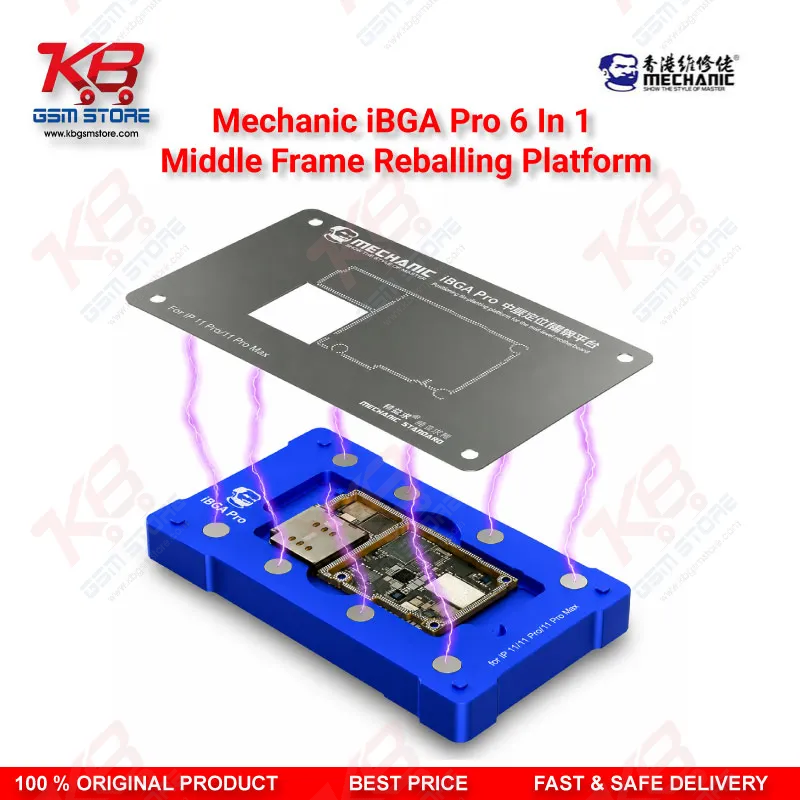 MECHANIC iBGA Max 6 in 1 Middle Frame Reballing Platform – iPhone X to 11 Pro Max