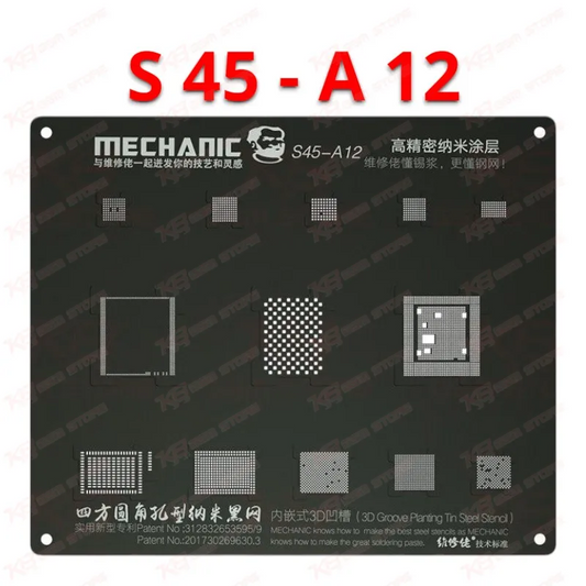 Mechanic 3D Groove Black Stencil For iPhone A12