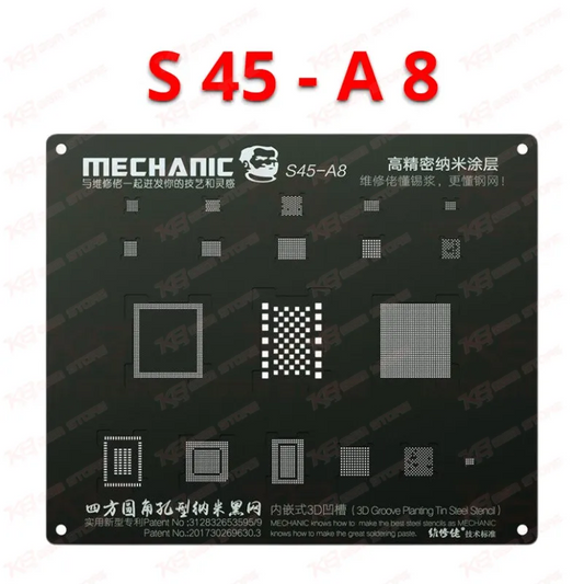 Mechanic 3D Groove Black Stencil For iPhone A8