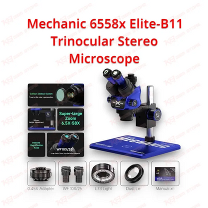 Mechanic 6558x Elite-B11 Trinocular Stereo Microscope
