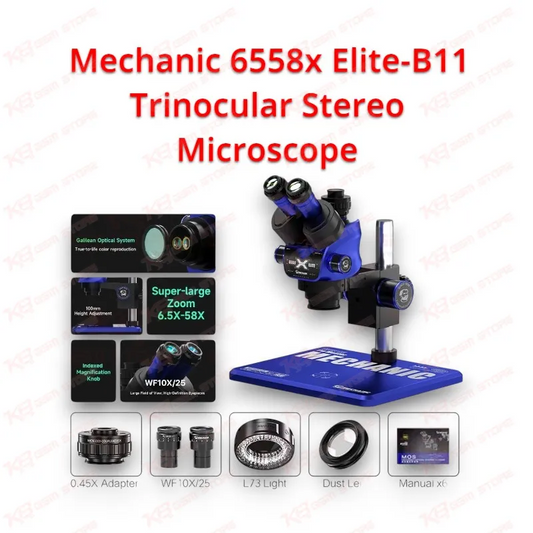 Mechanic 6558x Elite-B11 Trinocular Stereo Microscope