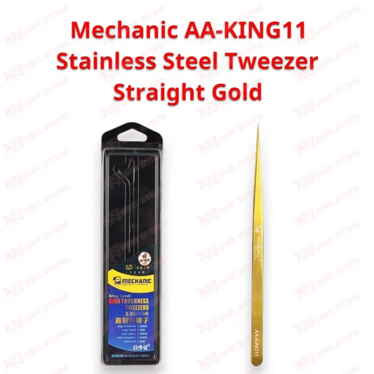 Mechanic AA-KING11 Stainless Steel Tweezer Straight Gold