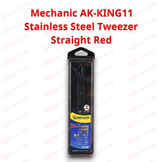 Mechanic AK-KING11 Stainless Steel Tweezer Straight Red