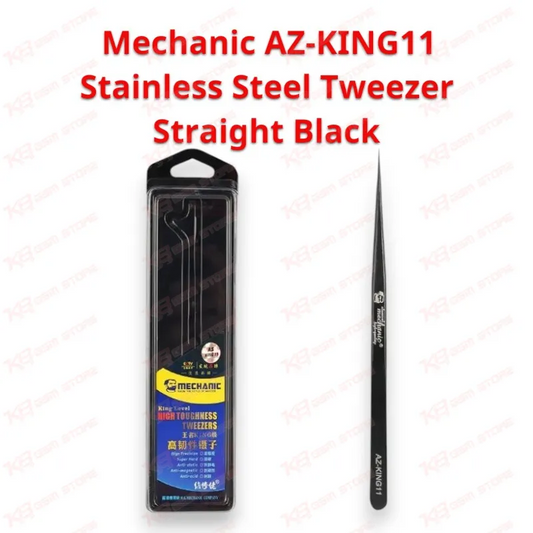 Mechanic AZ-KING11 Stainless Steel Tweezer Straight Black
