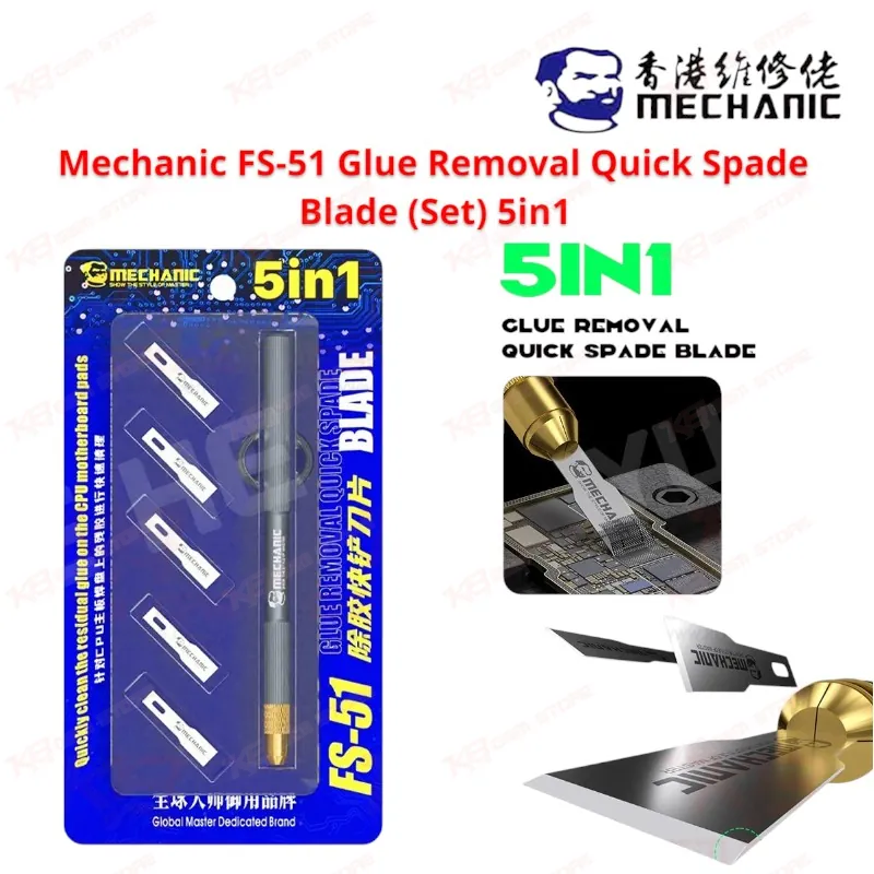 Mechanic FS-51 Glue Removal Quick Spade Blade (Set) 5in1